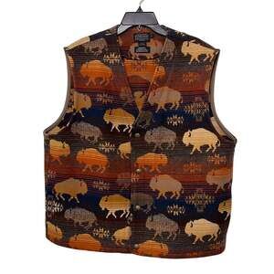 Pendleton Wool Vest XXL Land of the Buffalo Bison High Grade Western Wear Cowboy